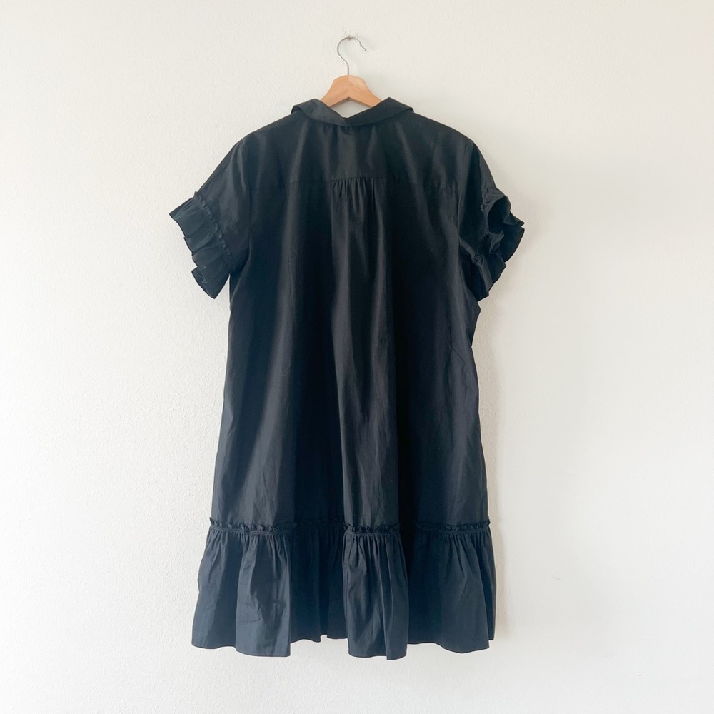 J. CREW | Amelia Cotton Poplin Ruffle Dropwaist Shirt Dress | XXL - Picture 3 of 5